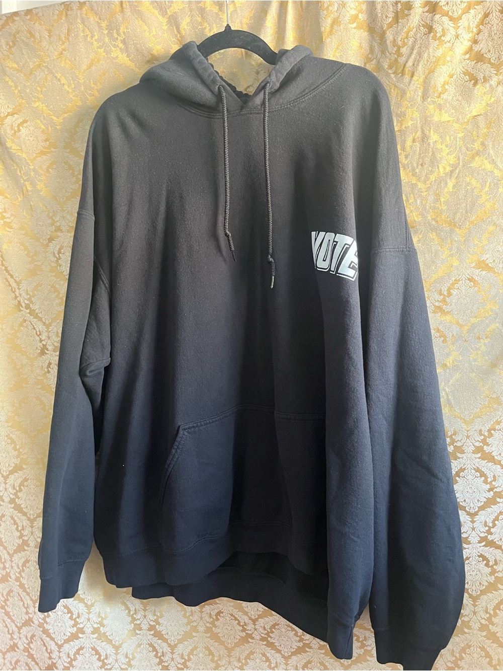 bp Black Pullover Hoodie with White VOTE Logo
